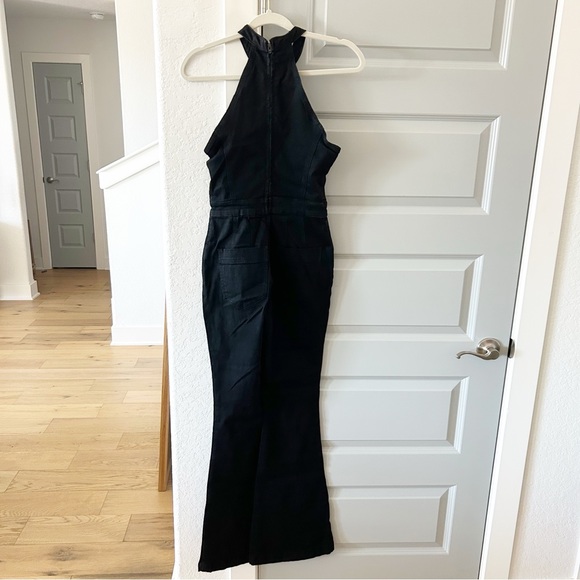 New Free People CRVY Sydney Halter Denim Jumpsuit - Picture 3 of 4